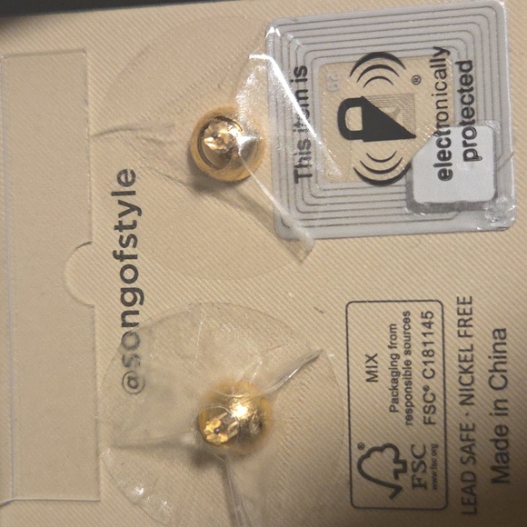 Nwt Song Of Style By Aimee Song Circular Glass Stone Earrings - Picture 2 of 4